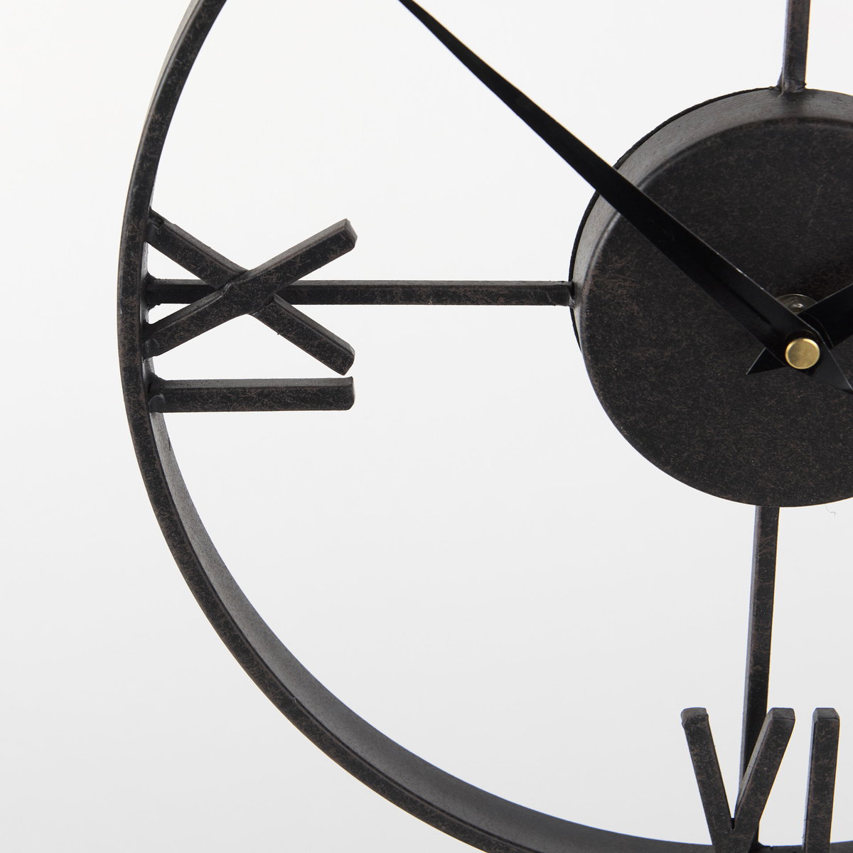 Oris Black Metal/Wood Open Frame Table Clock, by Mercana, 11.42" length x 3.15" width x 17.72" height View 8