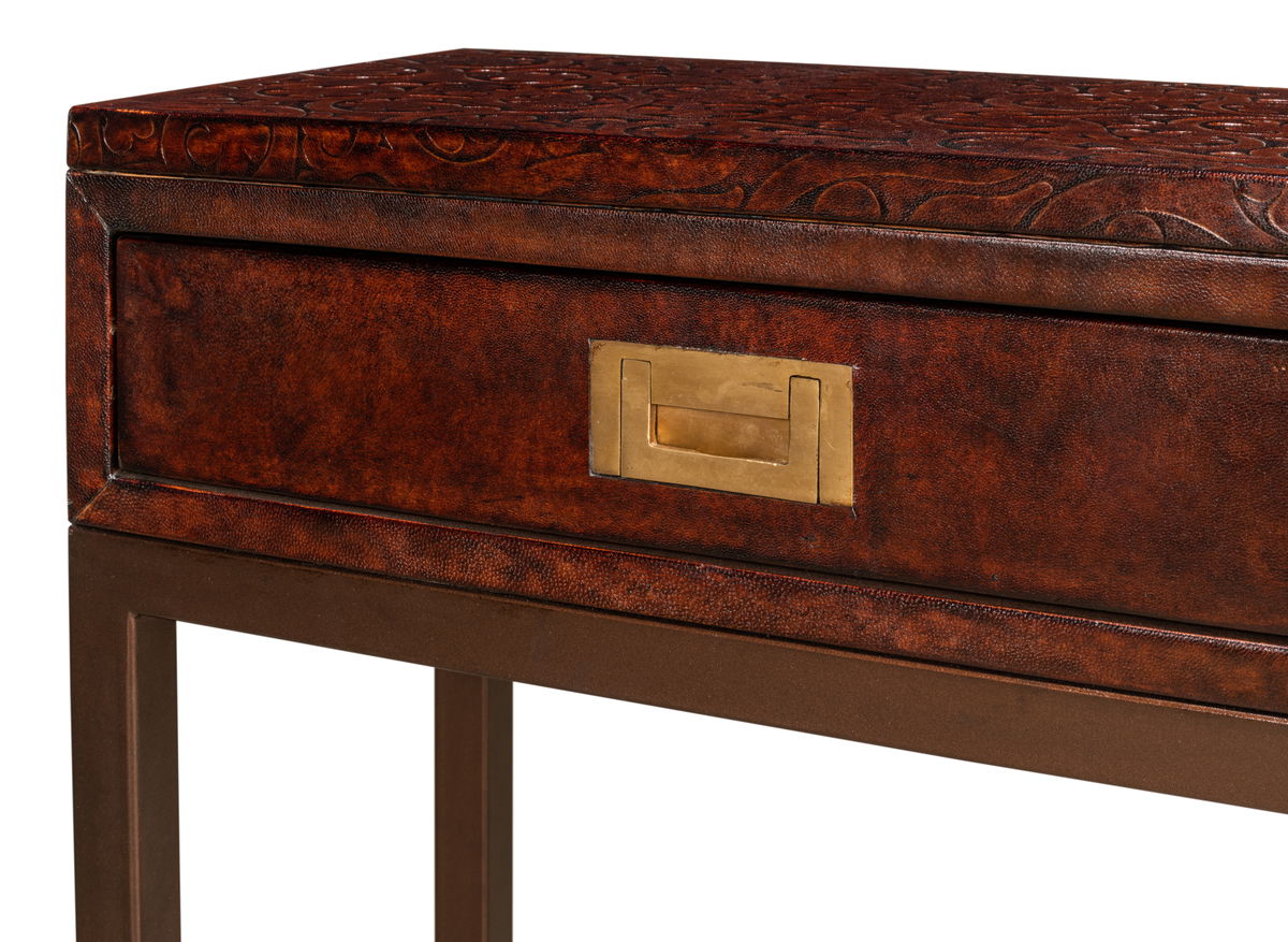 Campaign Embossed Console, by Sarreid, 1' length x 5' width x 2'11" height View 12