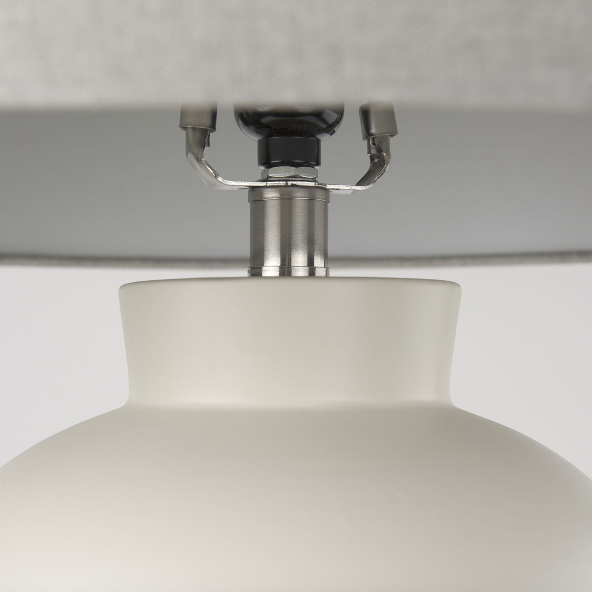 Cato 20.0L x 20.0W x 33.5H Cream Base with White Shade Table Lamp, by Mercana, 18" length x 18" width x 32.8" height View 7