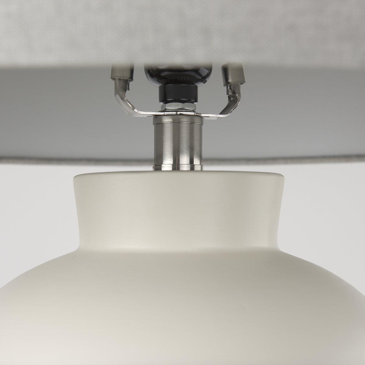 Cato 20.0L x 20.0W x 33.5H Cream Base with White Shade Table Lamp, by Mercana, 18" length x 18" width x 32.8" height View 7