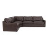 Thurlow 3 Piece Left Modular Sectional Espresso Brown Leather, Sectional Sofa by Moe's Home, 123.1" width x 33" height x 90.5" depth thumbnail 1