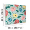 Jungle Garden Sky Blue Peel & Stick Wallpaper thumbnail 3