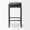 Givens 24.25'H Seat Height Black Wood Seat Black Frame Stool, Counter & Bar Stool by Mercana, 14.1" length x 15.8" width x 26" height thumbnail 4