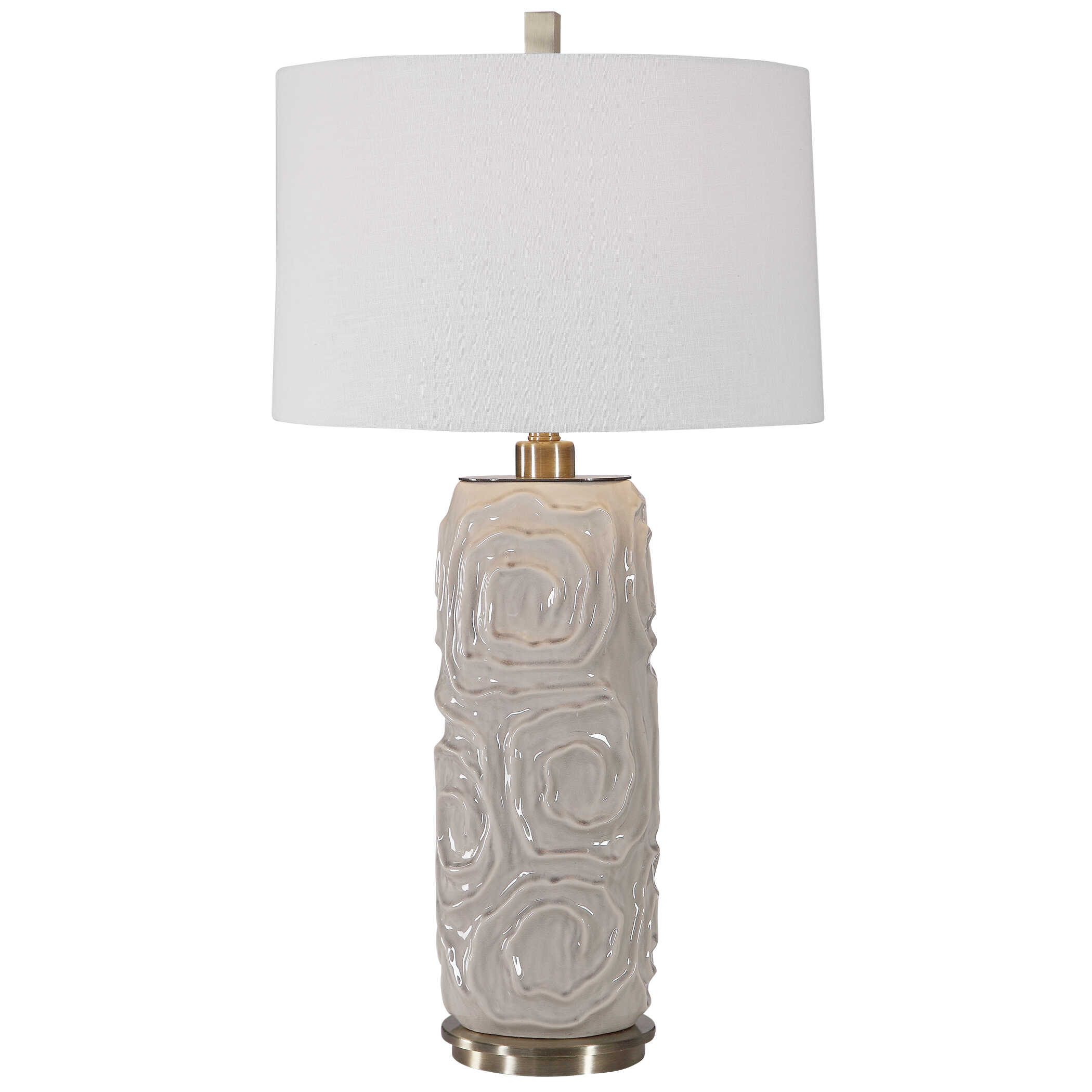 Zade Warm Gray Table Lamp, by Uttermost, 18" width x 33" height x 18" depth View 1