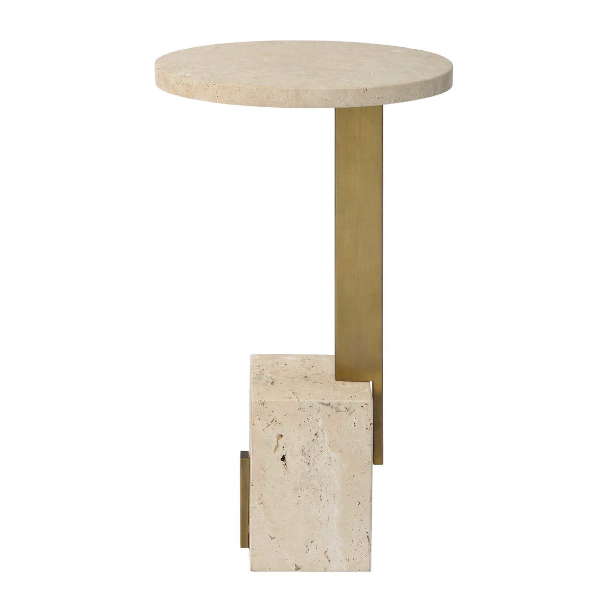 Feranno Travertine Accent Table, Side & End Table by Uttermost, 12" width x 22" height x 8" depth View 6