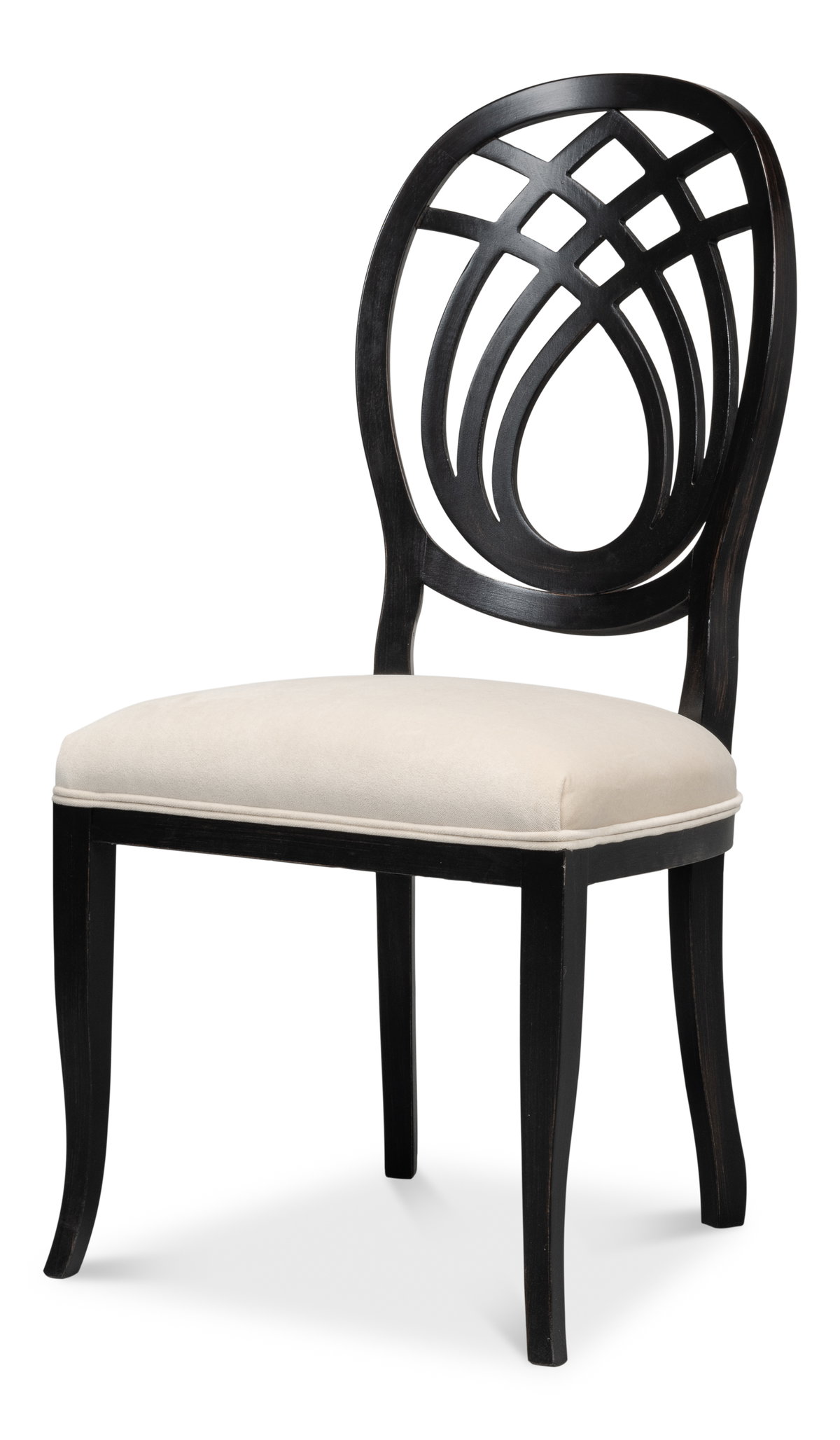 Goccia Side Chair  Nero  Banks Organza, by Sarreid, 1'7" length x 1'9" width x 3'5" height View 1