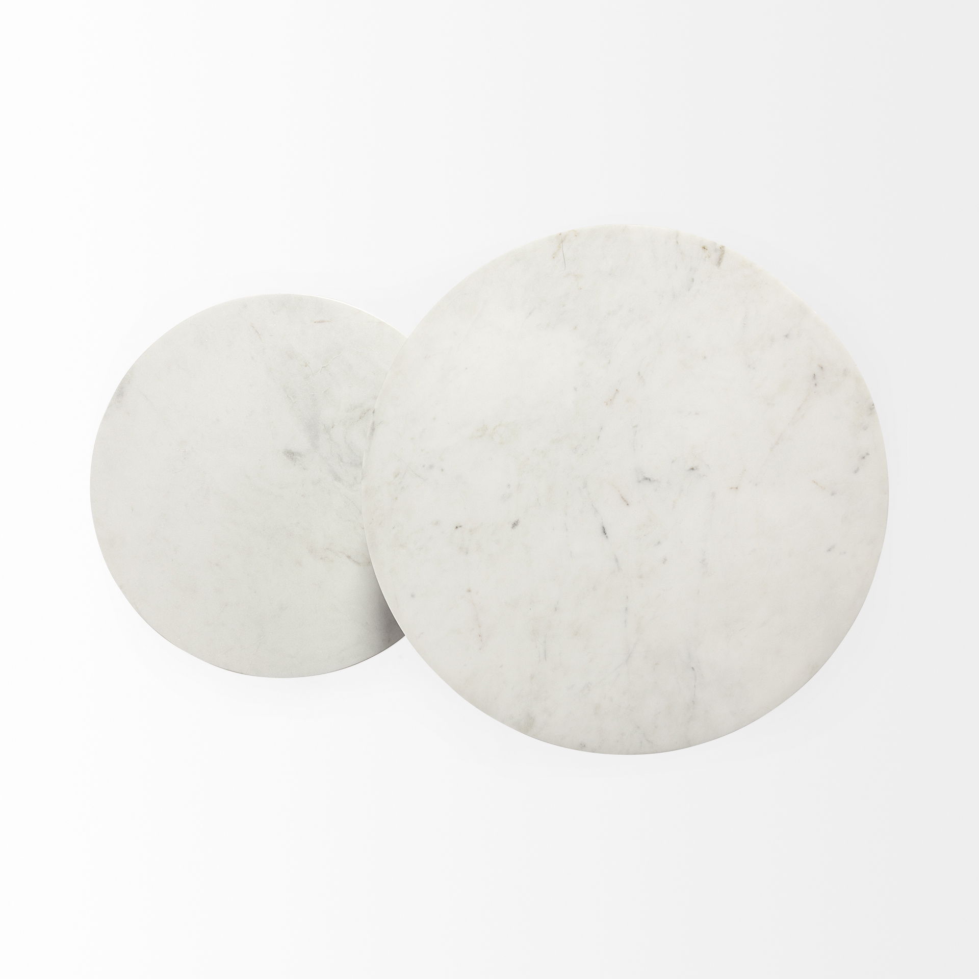 Bombola II (Large) 18L x 18W White Round Marble Top with Black Metal Frame Accent Table large image 