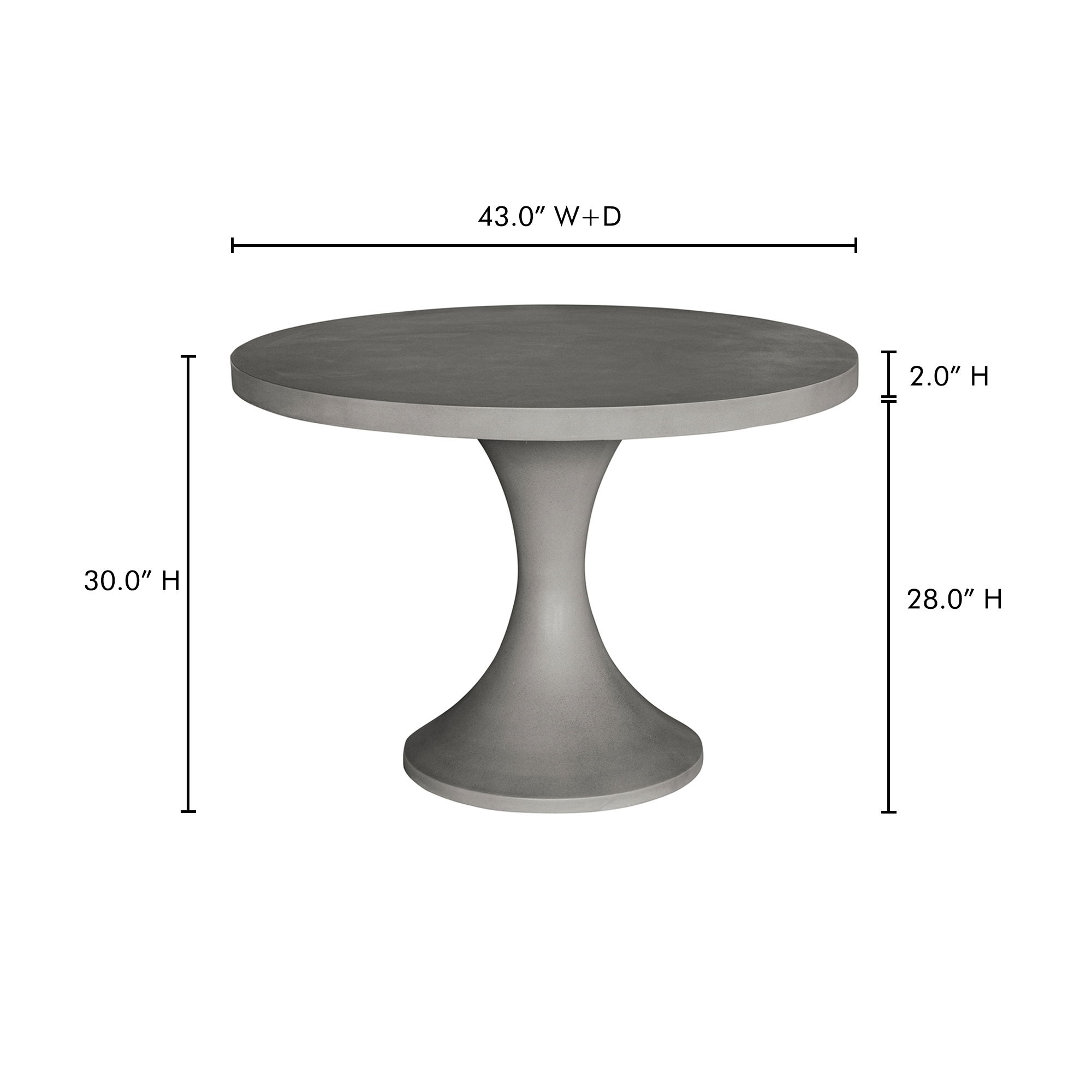 Isadora Outdoor Dining Table Dark Grey, Outdoor Table by Moe's Home, 3'7" width x 2'6" height x 3'7" depth View 5