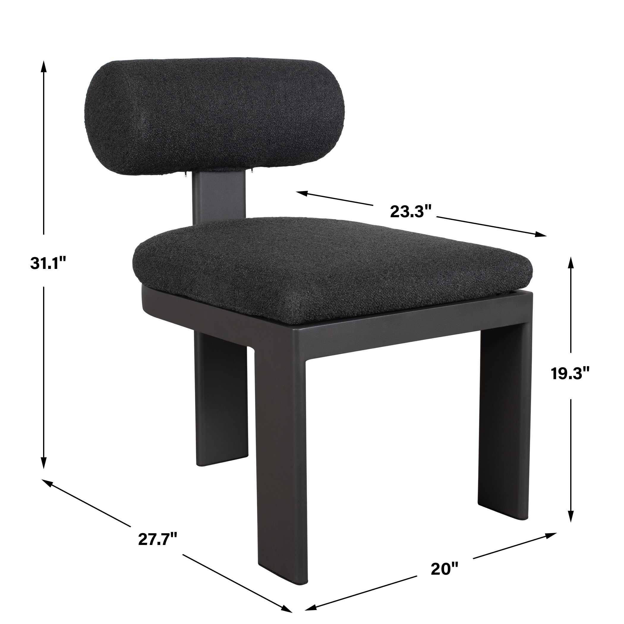 Bolster Back Charcoal Outdoor Dining Chair large image 