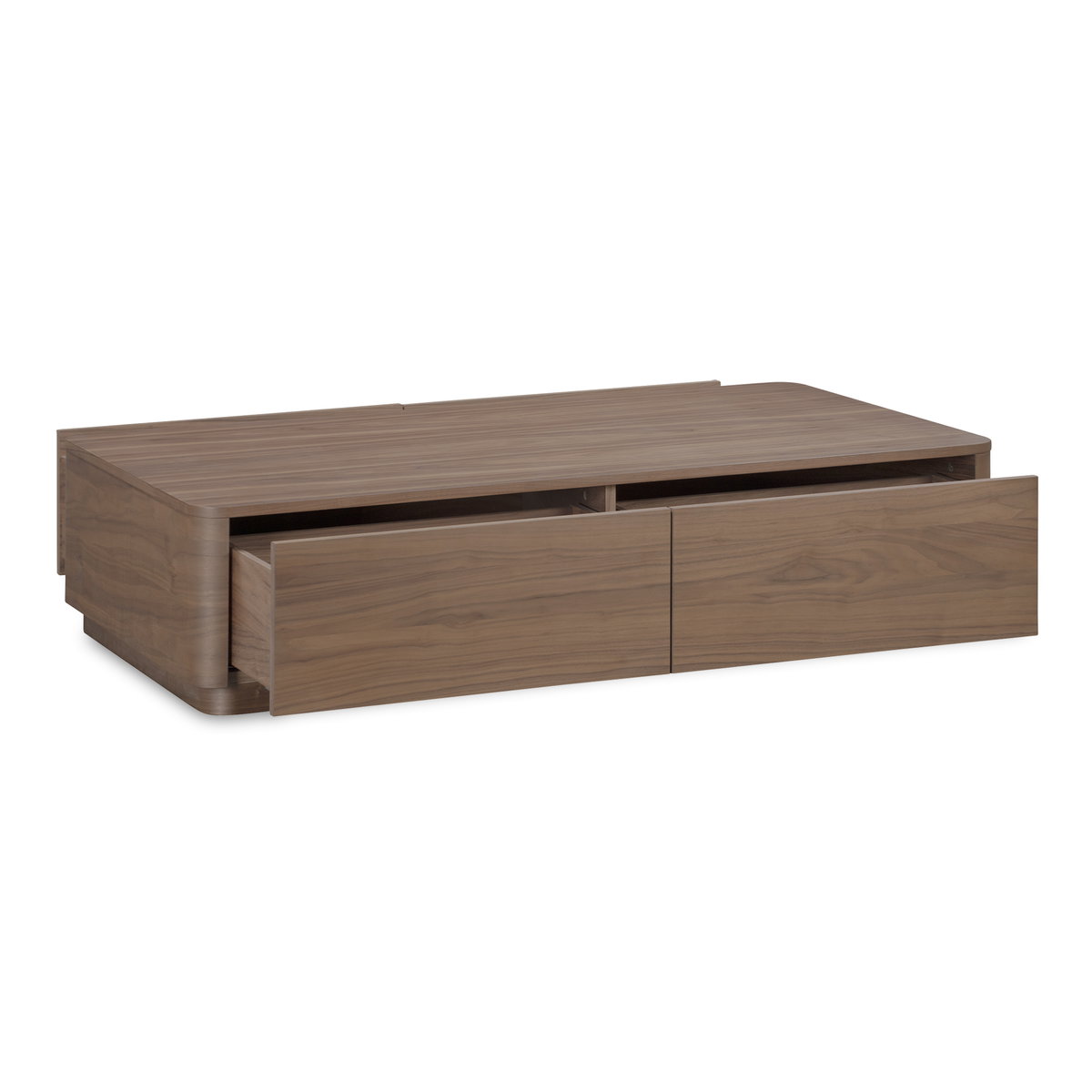 Round Off Coffee Table Walnut Brown, by Moe's Home, 55" width x 13" height x 30" depth View 5