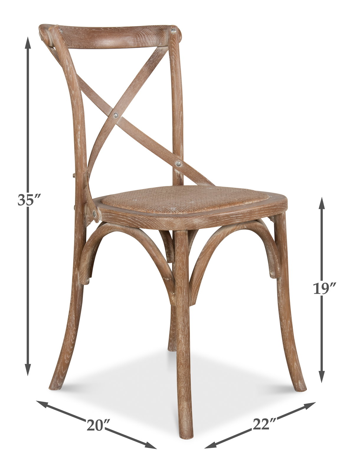 Tuileries Side Chair, by Sarreid, 1'10" length x 1'8" width x 2'11" height View 10