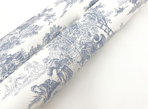 Campagne Toile Blue & White Wallpaper