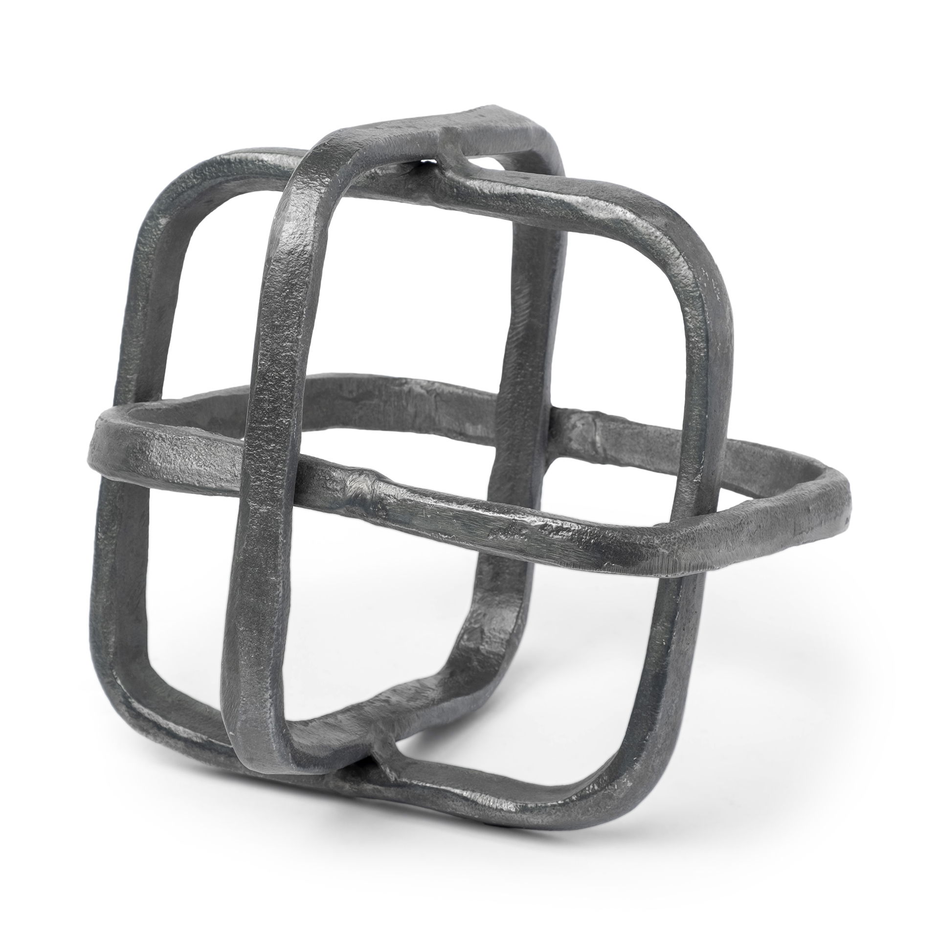 Willem II 9L x 9W Silver Metal Open Cube Decor Object large image 
