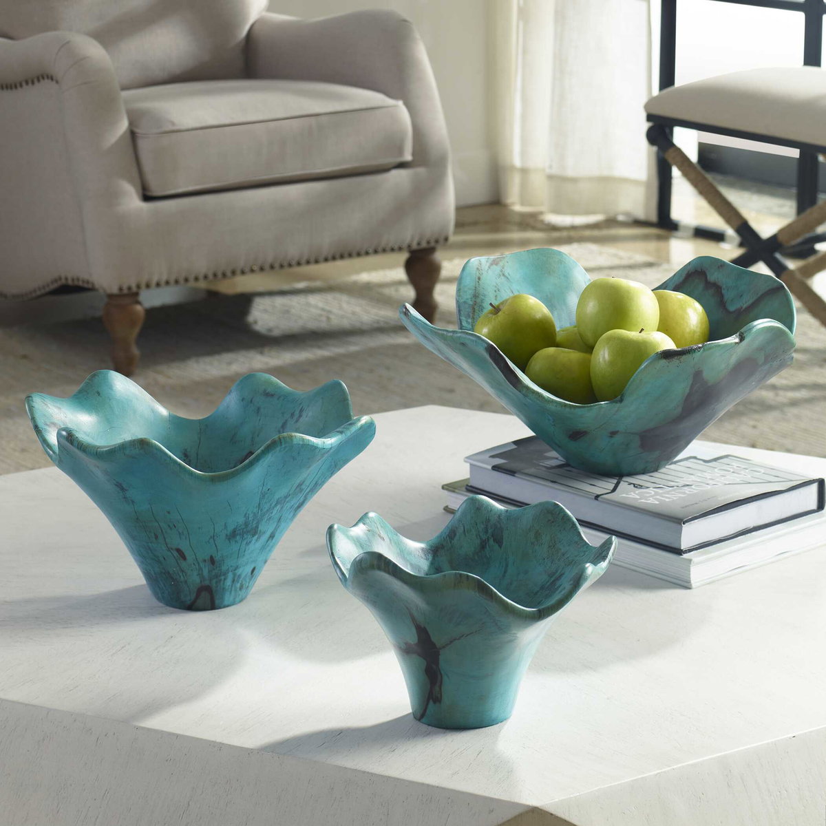 Teo Wood Wall Art Set/3, Sculptural Wall Art by Uttermost, 16" width x 16" height x 7" depth View 4