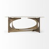 Reinhold 49' Round White Marble Top Gold Metal Base Coffee Table thumbnail 8