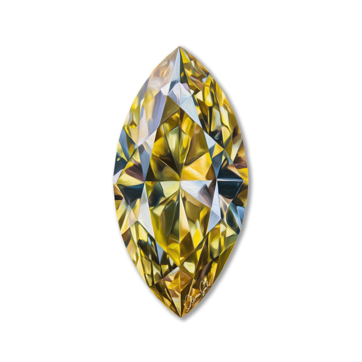 Yellow Sparkle Marquise (No Embellishment), by Oliver Gal,  20 View 1