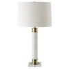 Plinth White Marble Table Lamp, by Uttermost, 15" width x 27.75" height x 15" depth thumbnail 5