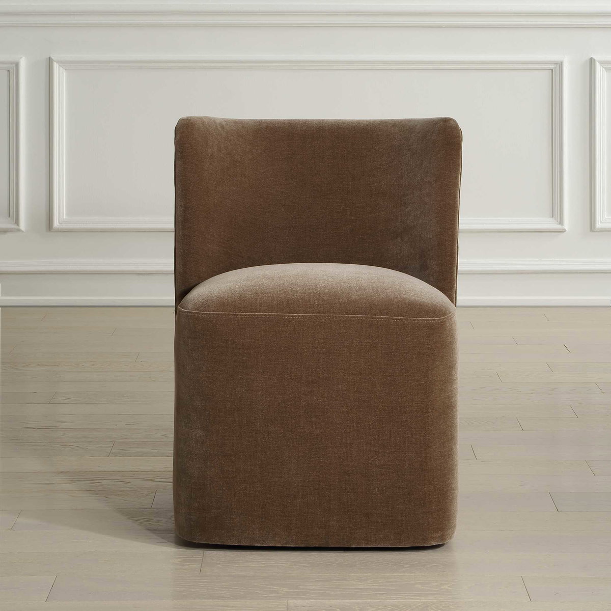 Outlook Modern Velvet Dining Chair, Furniture by Uttermost, 22" width x 30" height x 22.5" depth View 2