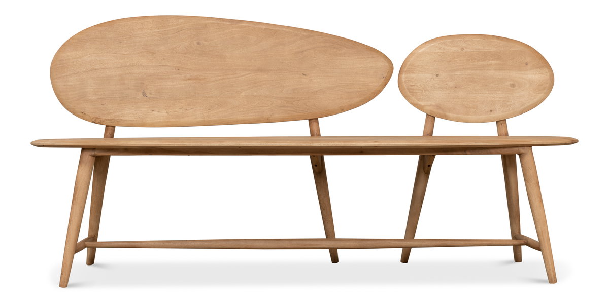 Pebble Bench, by Sarreid, 1'7" length x 6'1" width x 3'1" height View 3