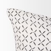 Jayden 14x26 Cream with Black Print Linen Lumbar Pillow Cover, Decorative Pillow by Mercana, 14" length x 26" width x 0.2" height thumbnail 6