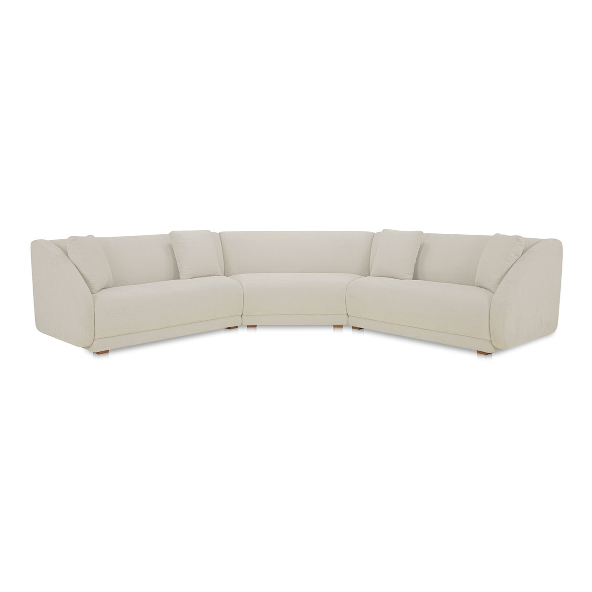 Fraser 3 Piece Modular Sectional With Wedge Slipper Off White, Sectional Sofa by Moe's Home, 159" width x 31.5" height x 34.29" depth View 1