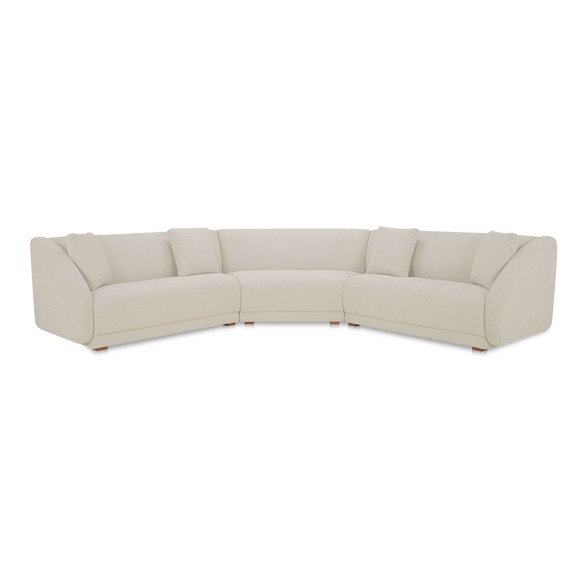 Fraser 3 Piece Modular Sectional With Wedge Slipper White, Sectional Sofa by Moe's Home, 159" width x 31.5" height x 34.29" depth View 1