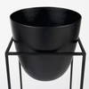 Bumble (Set of 2) 12L x 12W x 32H Black Plant Stands, Planter by Mercana, 11.81" length x 11.81" width x 31.89" height thumbnail 7