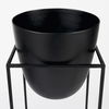 Bumble (Set of 2) 12L x 12W x 32H Black Plant Stands, Planter by Mercana, 11.81" length x 11.81" width x 31.89" height thumbnail 7