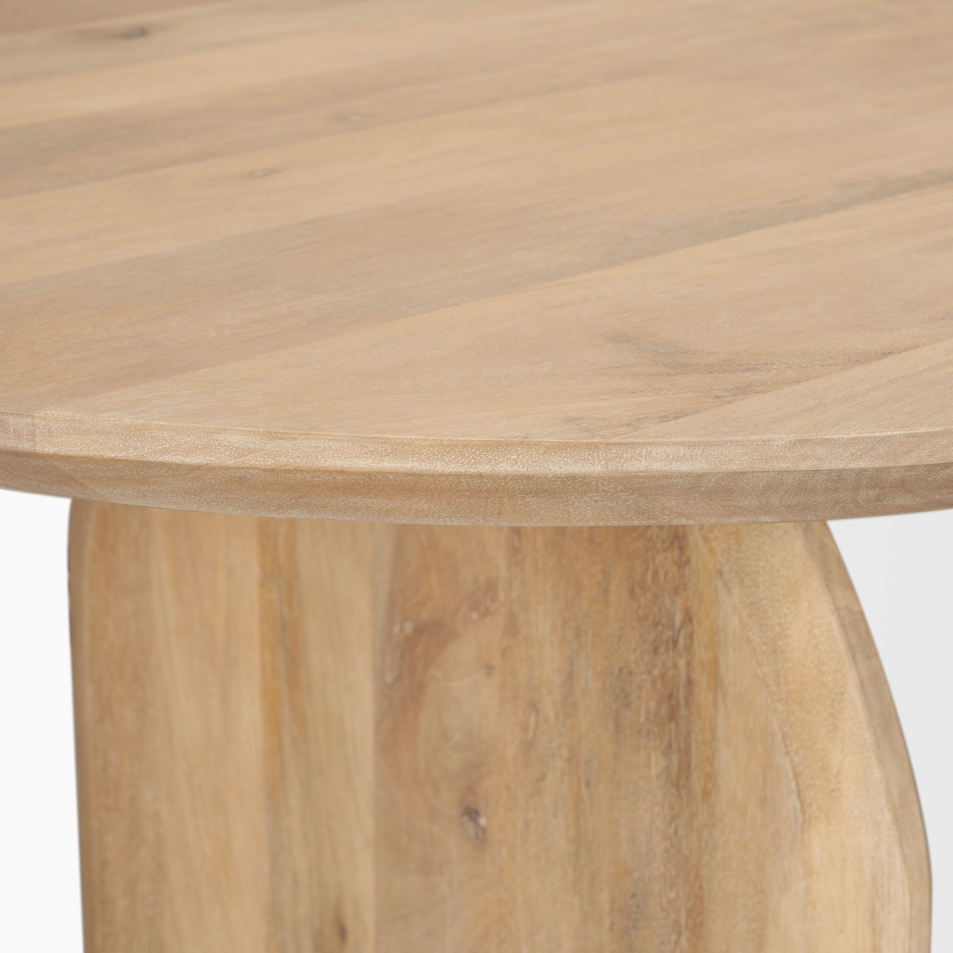 Isla Oval Dining Table with Light Brown Wood Top & Arched Legs large image 
