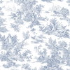 Campagne Toile Blue & White Wallpaper, by York Wall, 33' length x 1'8.5" width x 0.02" depth thumbnail 1