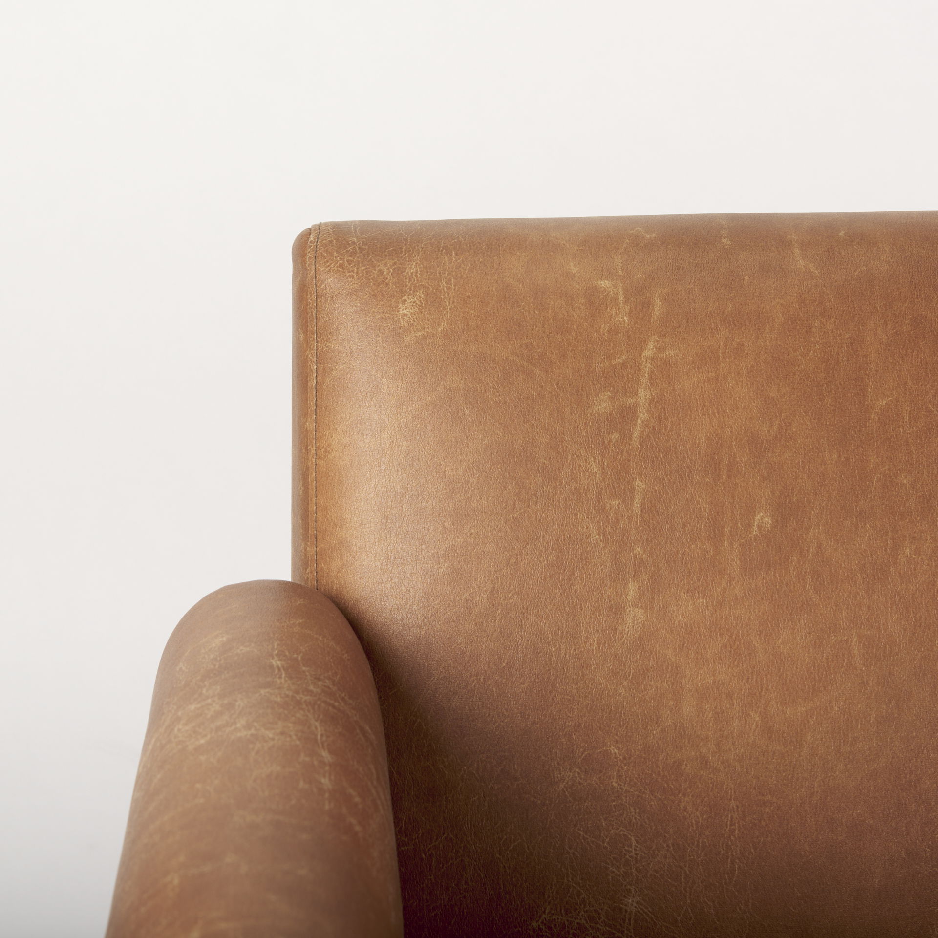 Ashton Brown Vegan Leather with Light Wood  Accent Chair, by Mercana, 28.54" length x 29.72" width x 31.5" height View 10