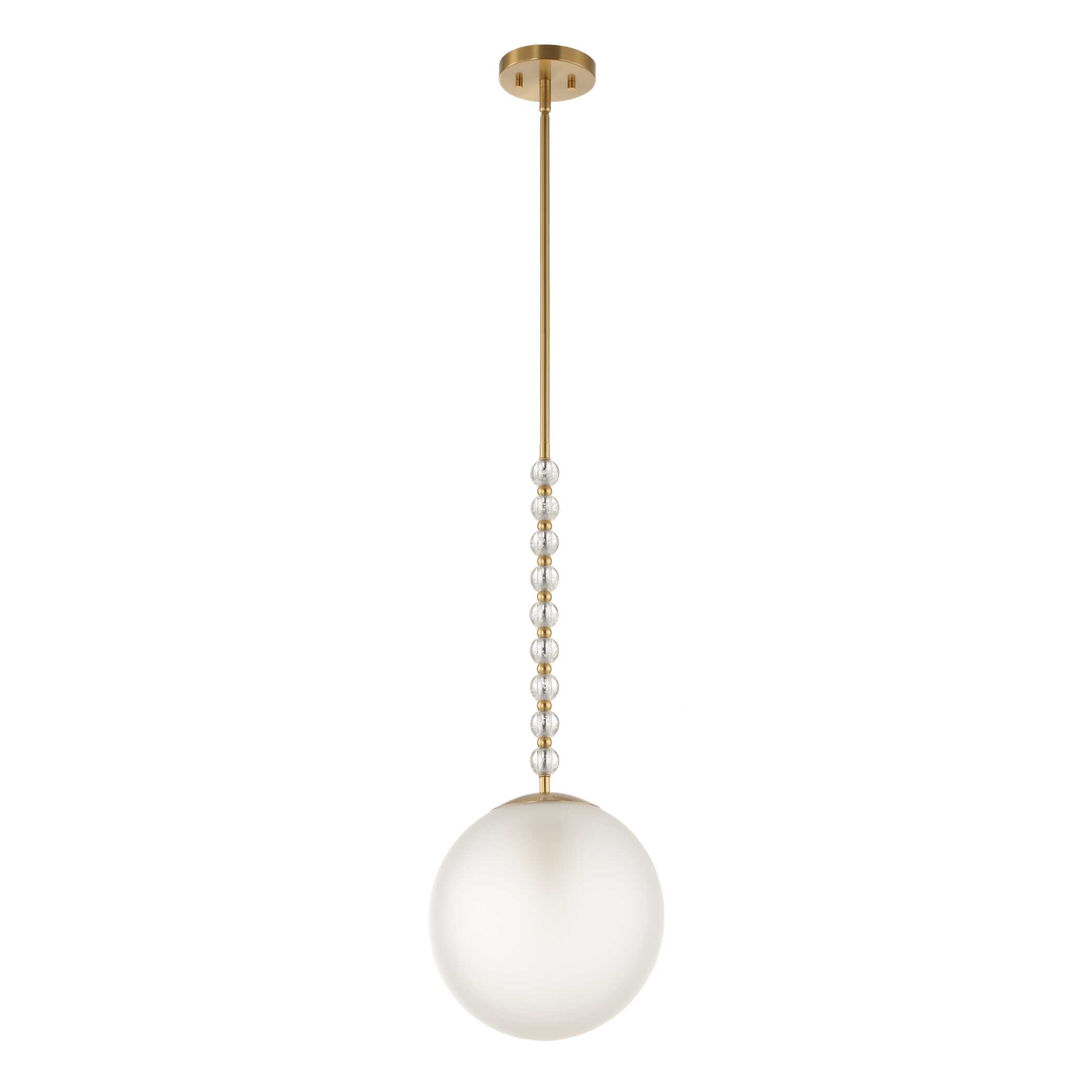 Ripple 1 Light Frost Glass Pendant, Ceiling Light by Uttermost, 30" height x 11.62" diameter View 5