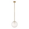 Ripple 1 Light Frost Glass Pendant, Ceiling Light by Uttermost, 30" height x 11.62" diameter thumbnail 5