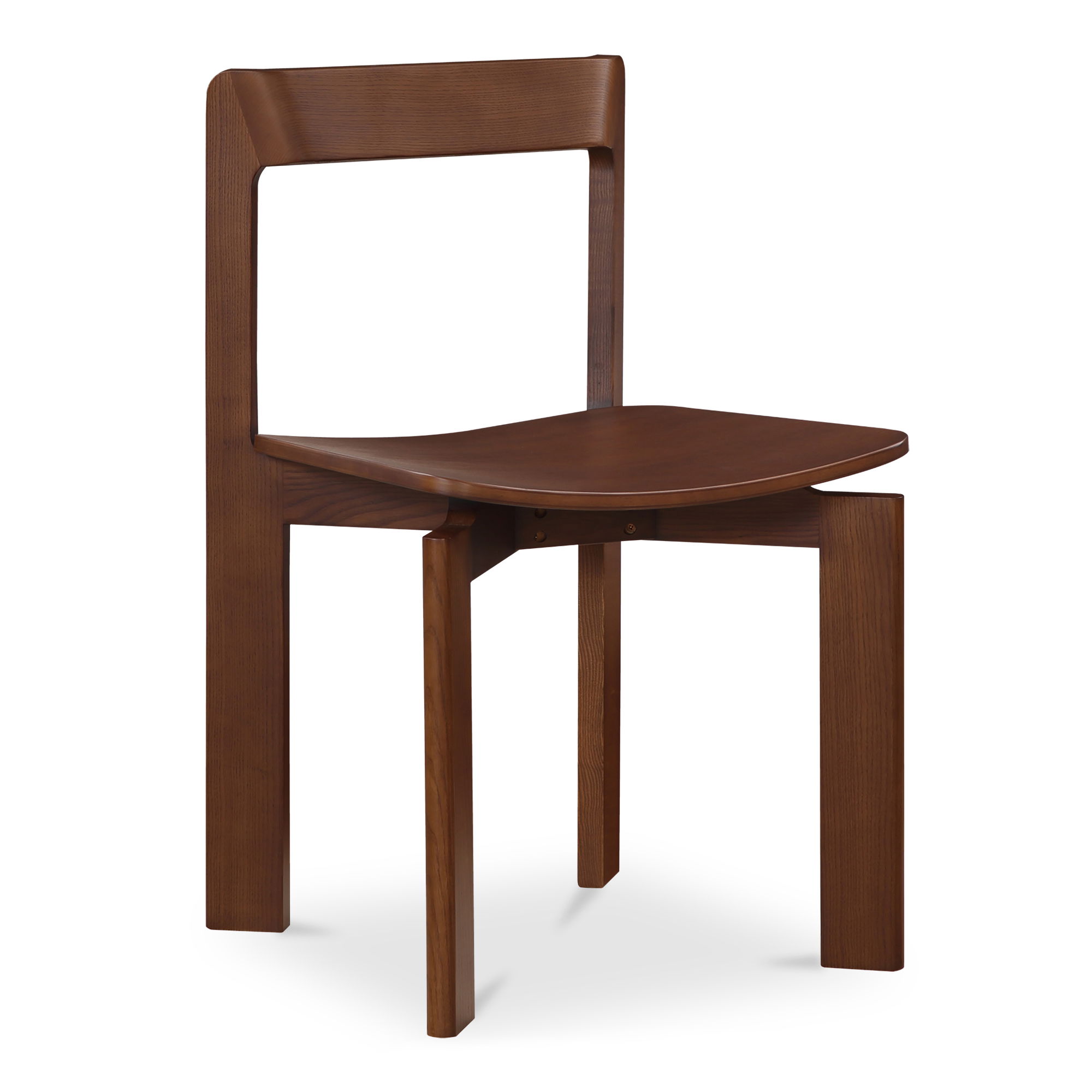 Daifuku Dining Chair Brown – Set Of Two, by Moe's Home, 22" width x 31.5" height x 20.55" depth View 2