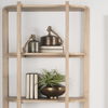 Taylin Light Brown Solid Wood Open Bookshelf thumbnail 2