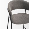 Carolyn Counter Stool with Gray Fabric & Matte Black Metal thumbnail 8