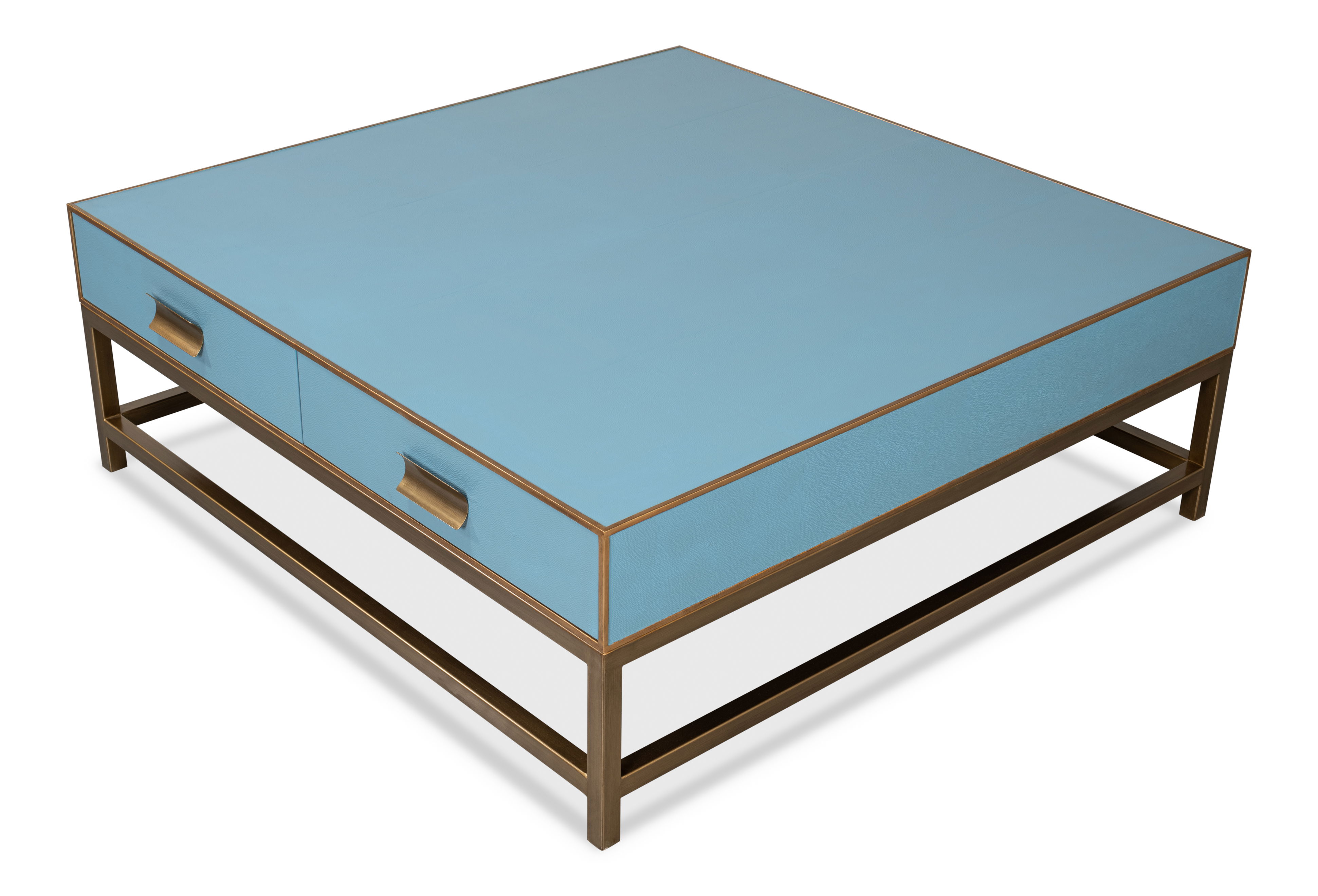 Gideon Shagreen Sq.Coffee Table  Blue large image 