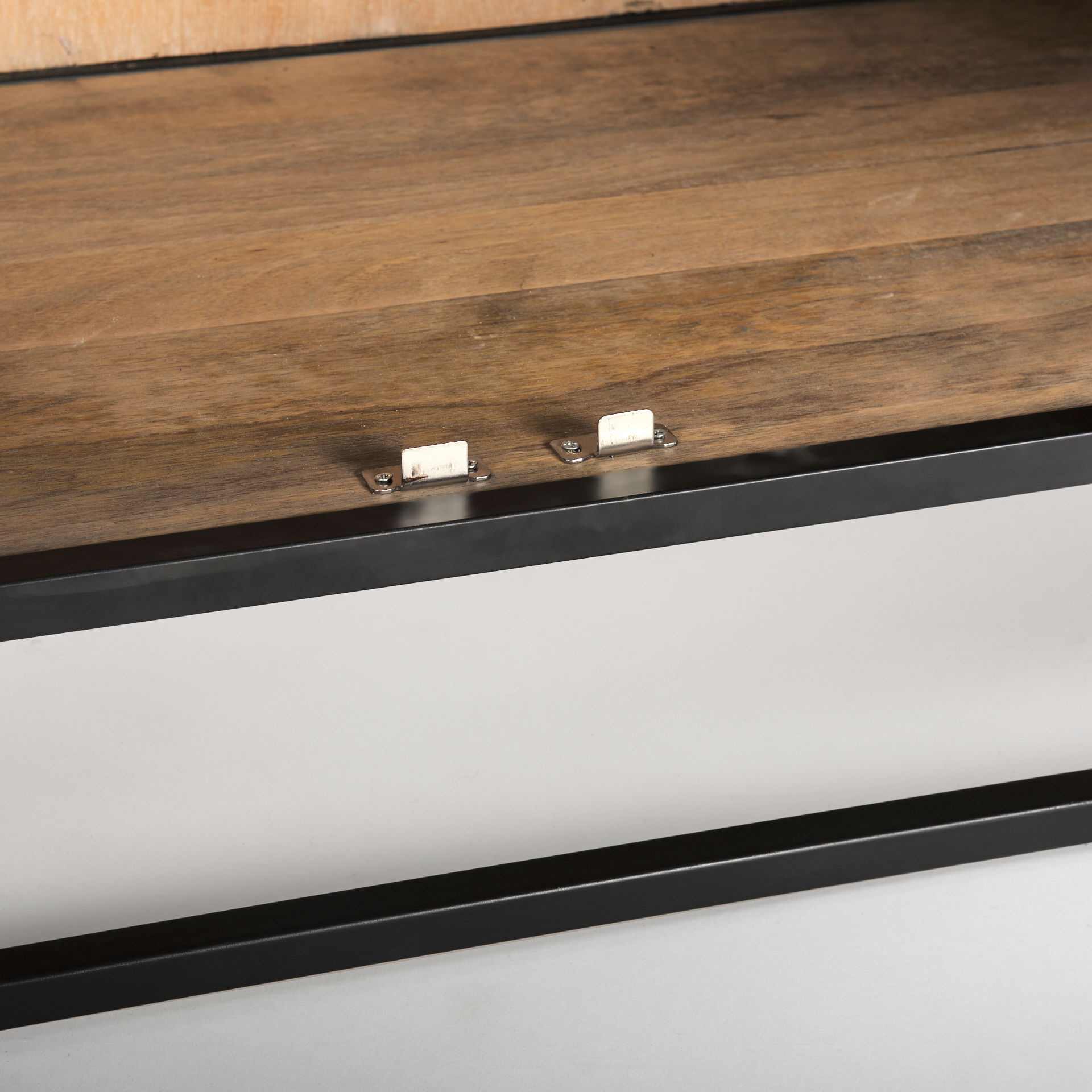 Sloan 85.5H Black Wood with Black Metal Frame Arch Cabinet large image 