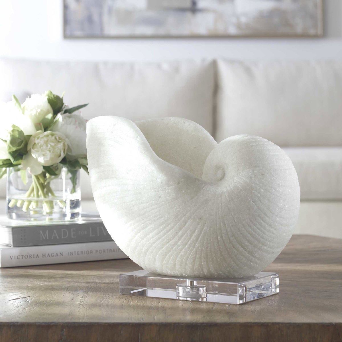 Nautilus Shell Sculpture, Figurines & Statue by Uttermost, 11" width x 8.75" height x 7.5" depth View 2