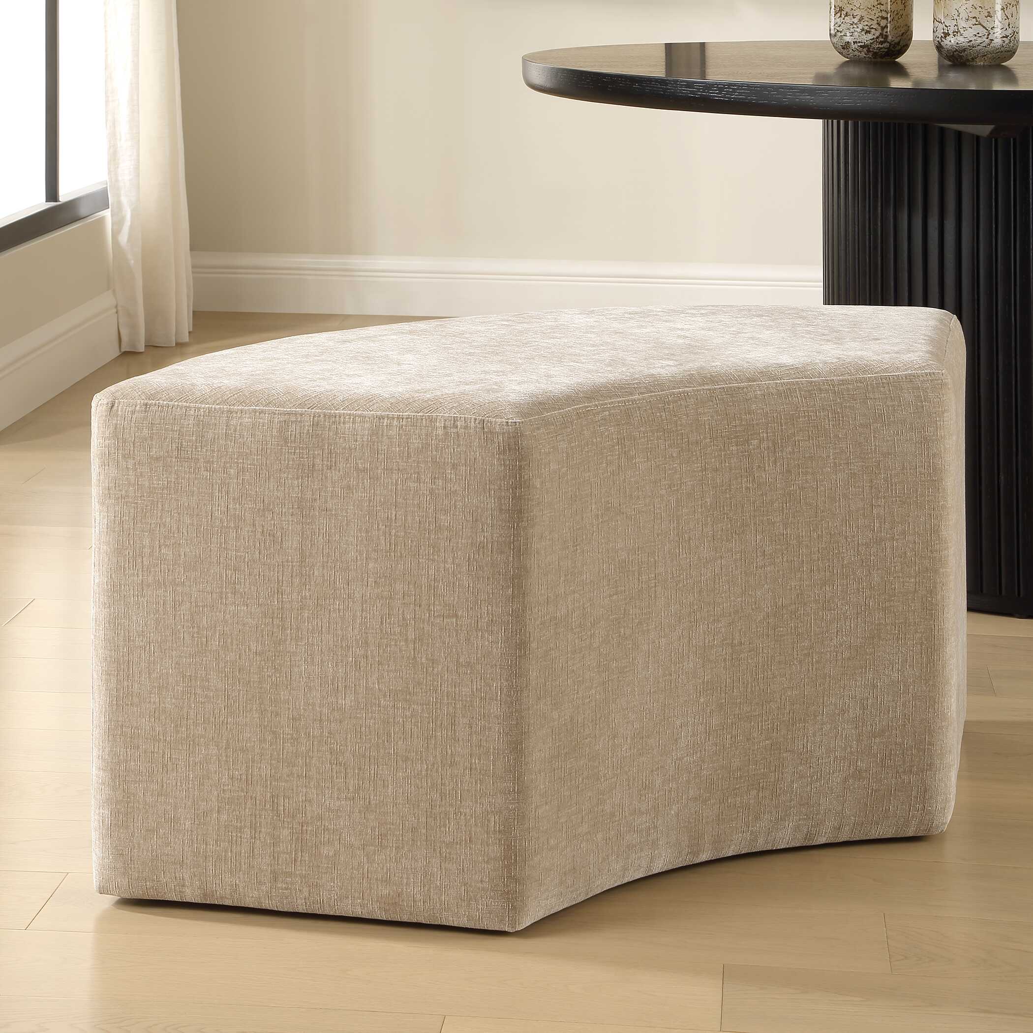 Khai Rounded Plush Dining Bench, Furniture by Uttermost, 44.5" width x 20" height x 19" depth View 4