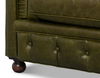Savile Leather Sofa, Green, Sofas & Sectional by Sarreid, 103" length x 39" width x 29" height thumbnail 5