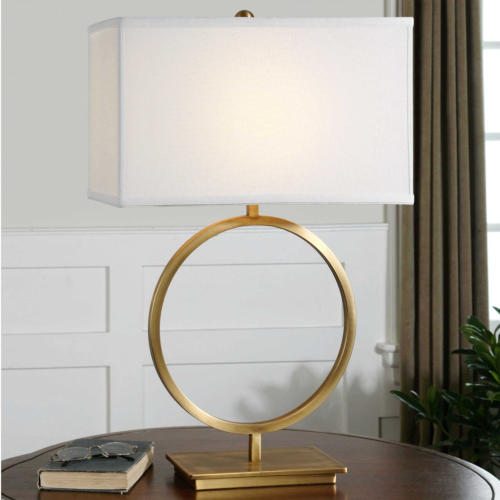 Duara Circle Table Lamp, by Uttermost, 18.5" width x 28.75" height x 9.5" depth View 4