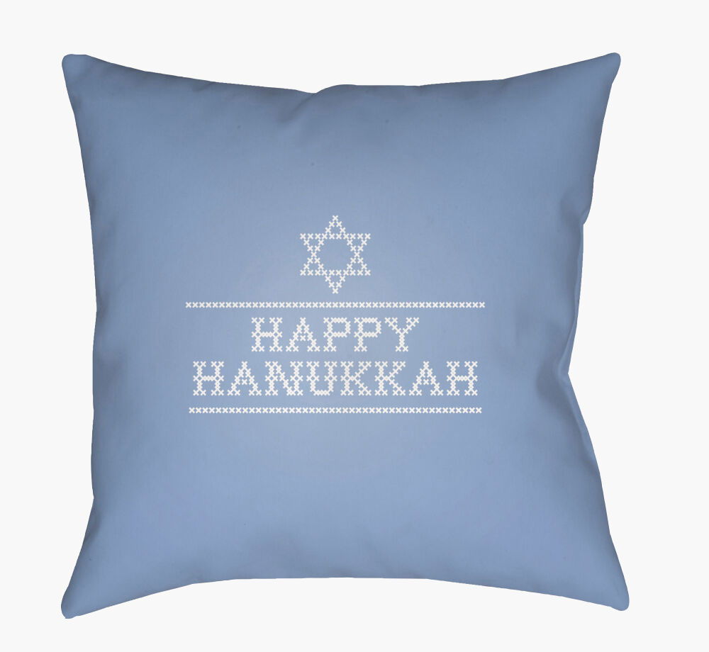 Happy Hannukah II Accent Pillow, Decorative Pillow by Surya, 18" length x 18" width