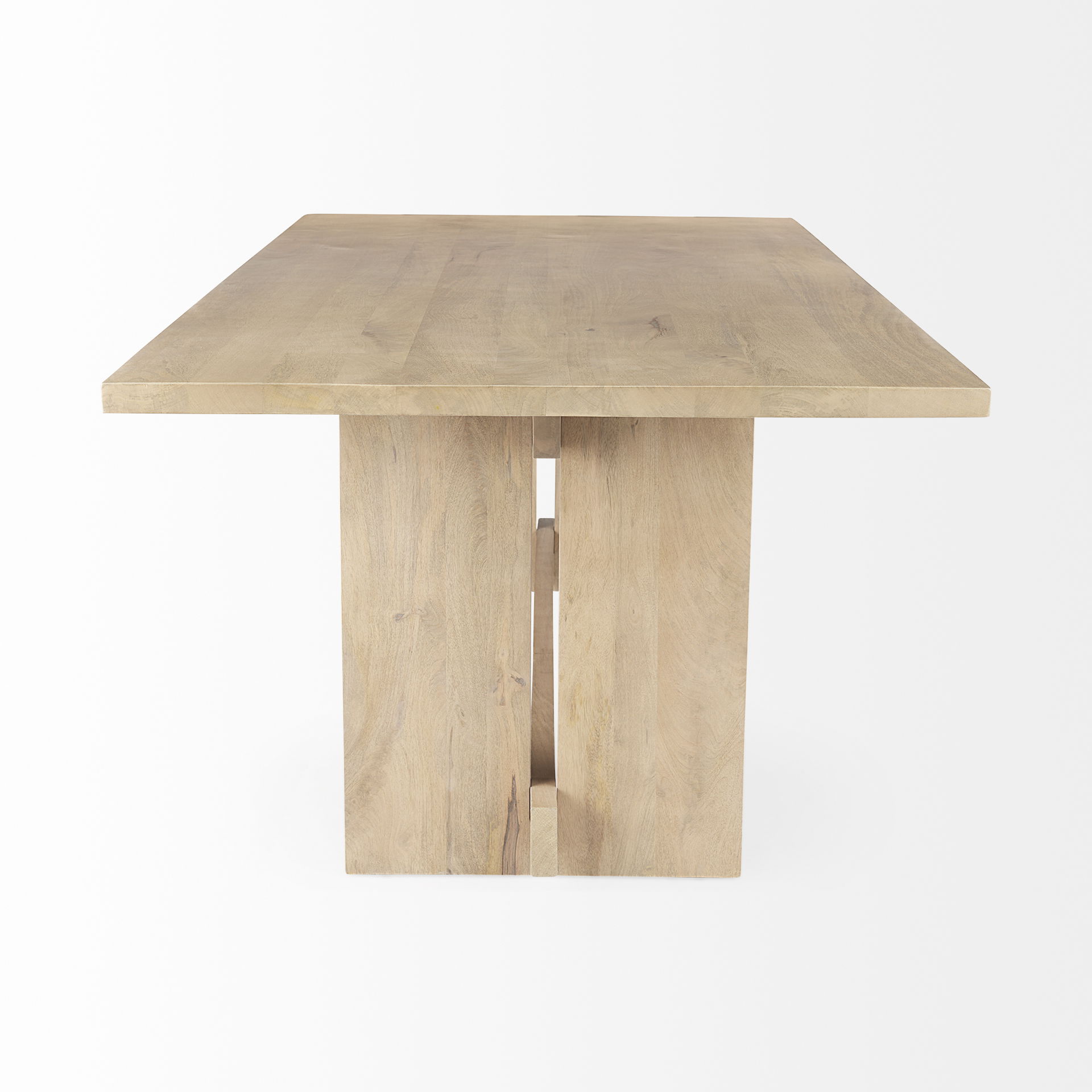 Aida 84L Light Brown Wood Dining Table large image 