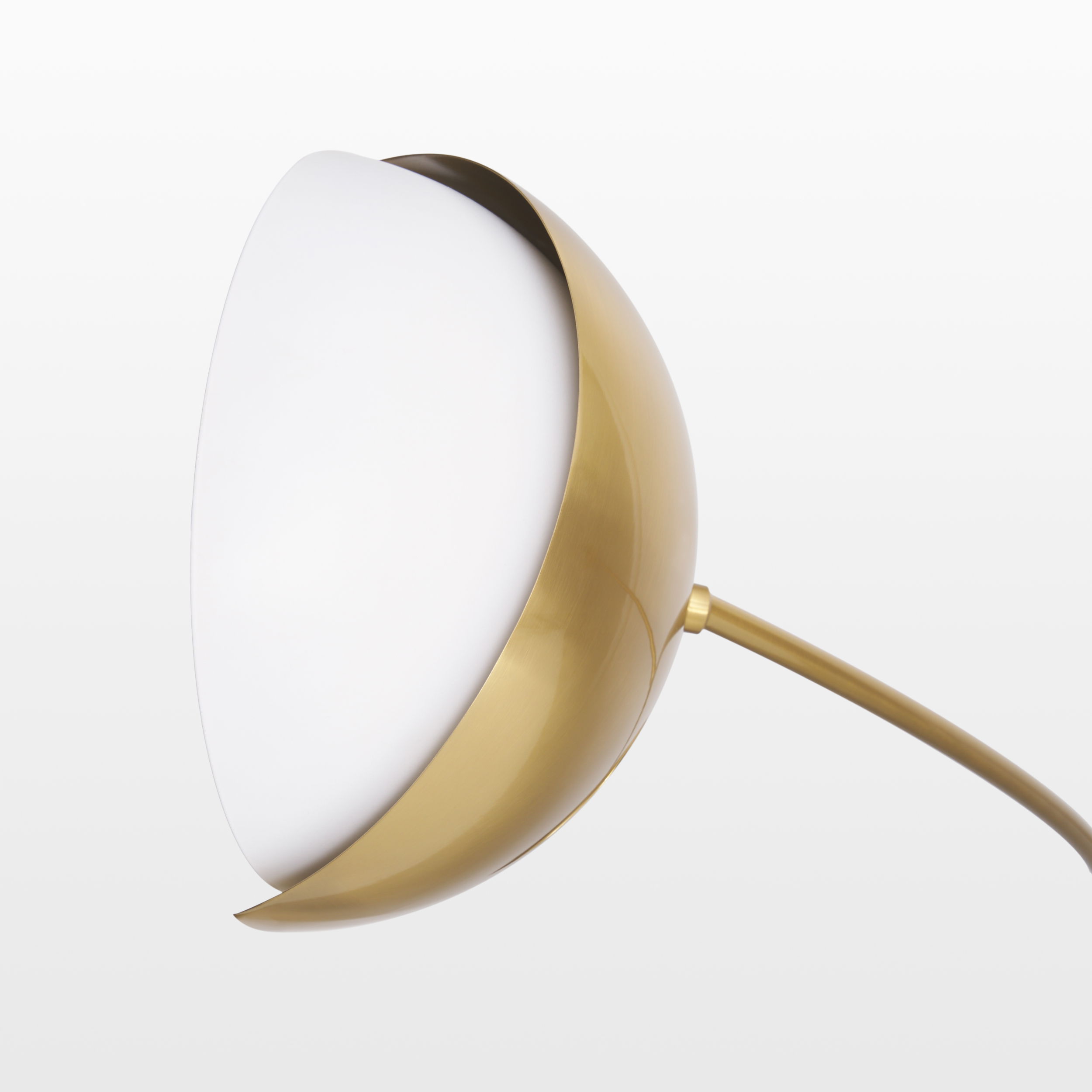 Cybill Brushed Brass with White Metal Shades 2-Light Chandelier large image 