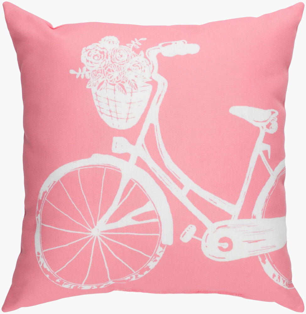 Bicycle Accent Pillow, Decorative Pillow by Surya, 18" length x 18" width