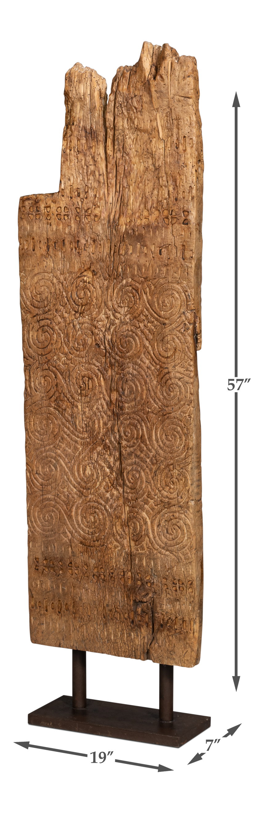 O'kelly Wood Carved Panel, Furniture by Sarreid, 19" length x 7" width x 57" height View 13