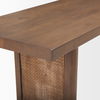 Grier Medium Brown Solid Wood with Cane Console Table thumbnail 6