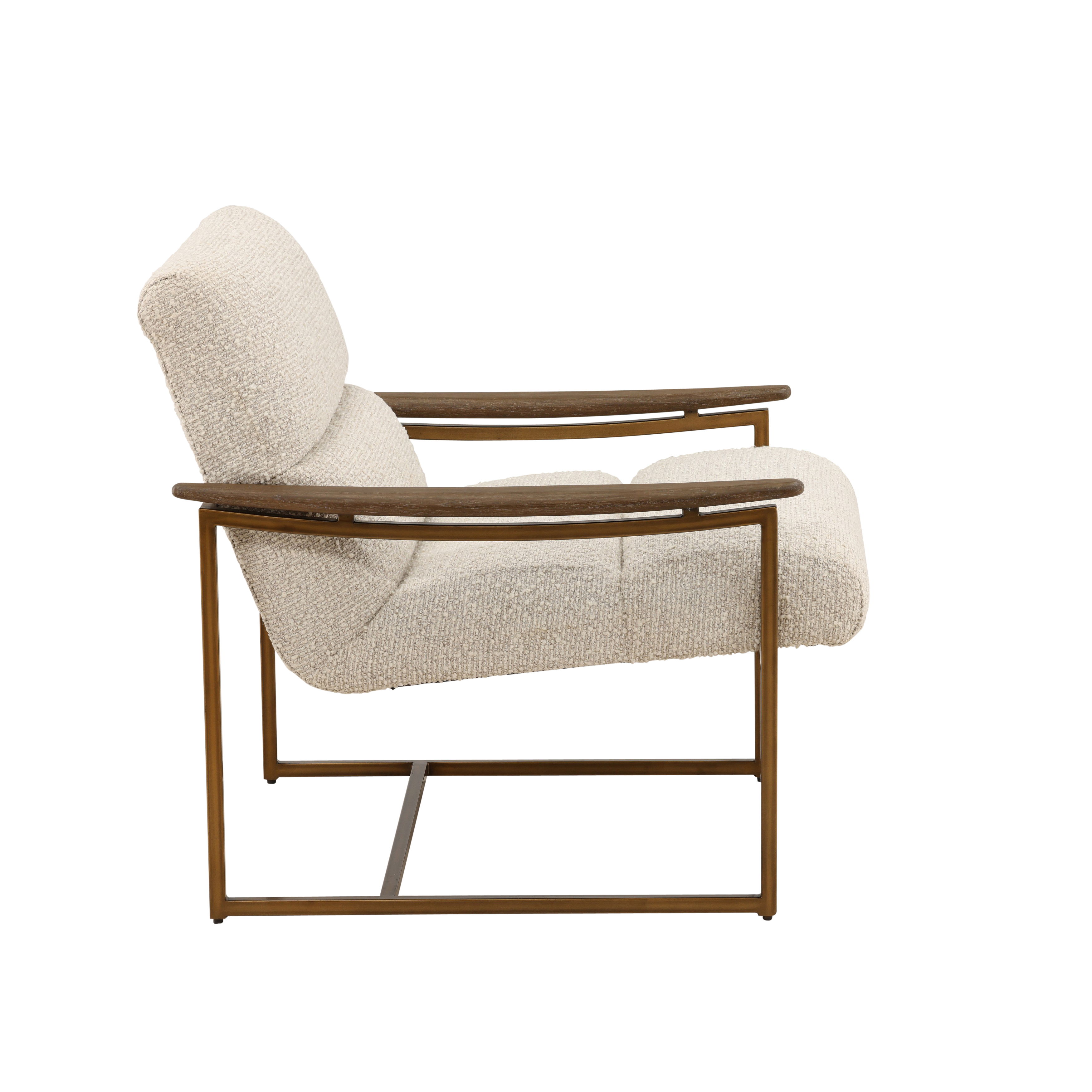 Rue Occasional Chair Cream, Accent Chair by Dovetail, 28" width x 31" height x 33.5" depth View 3