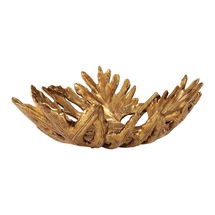 Online Designer Bedroom Oak Leaf Metallic Gold Bowl